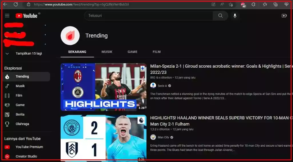 Cara melihat trending youtube
